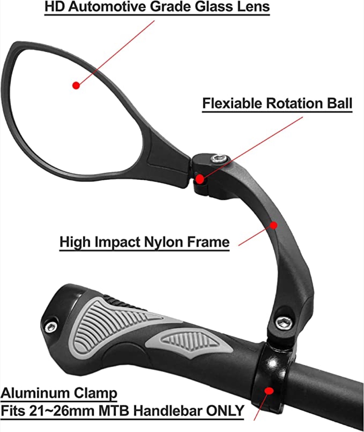 BiKASE Handle Bar Mirror HD Glass (LH)