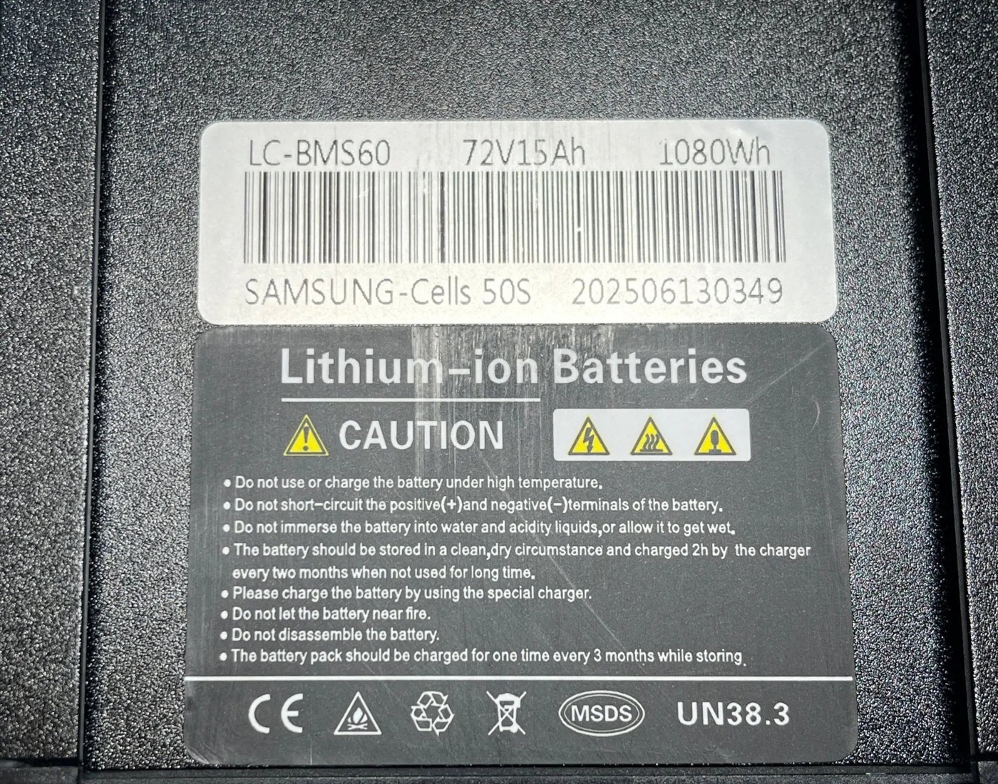 Wired 72V Rear Battery (Predator/Warrior/Scout)