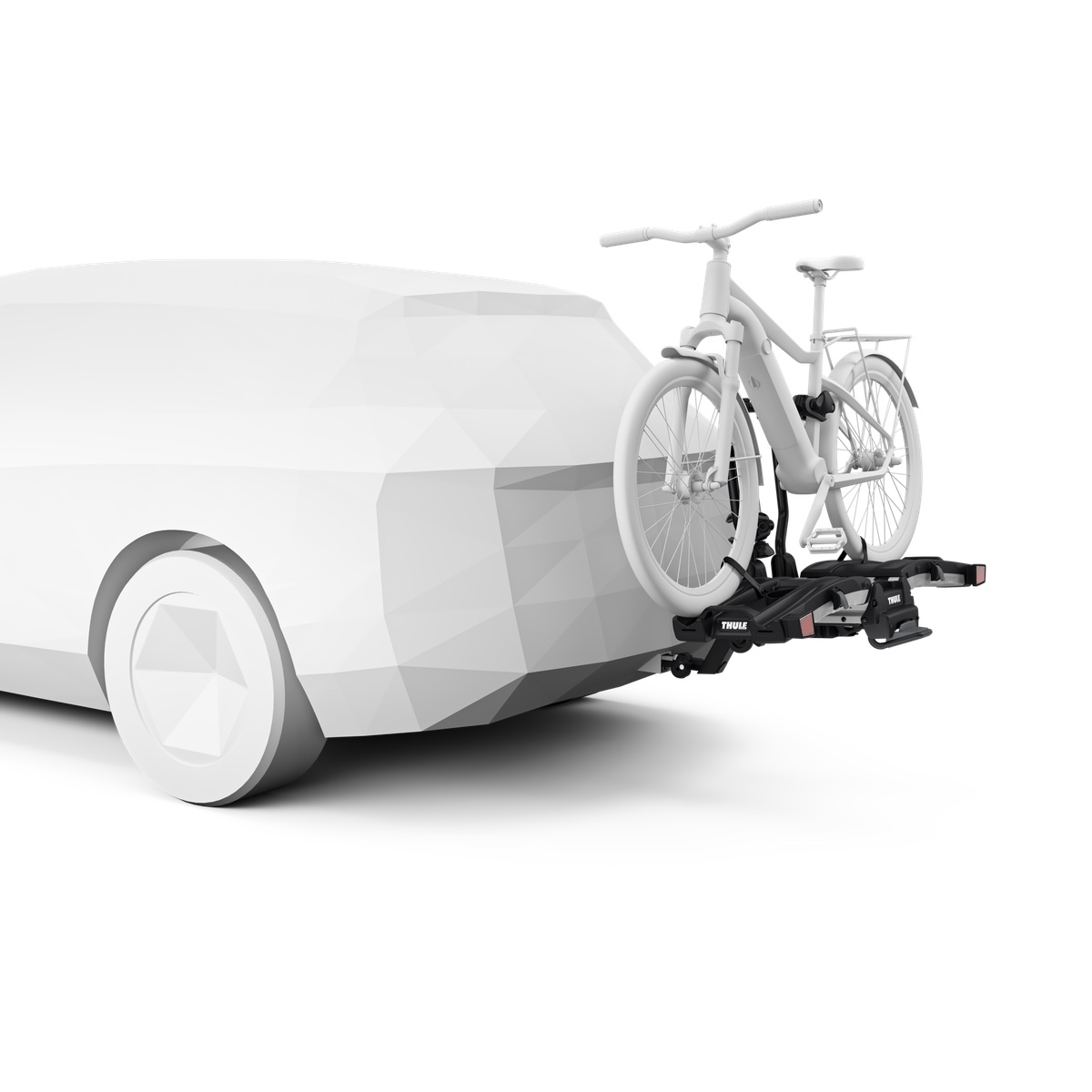Thule EasyFold XT 2 with a commuter ebike loaded
