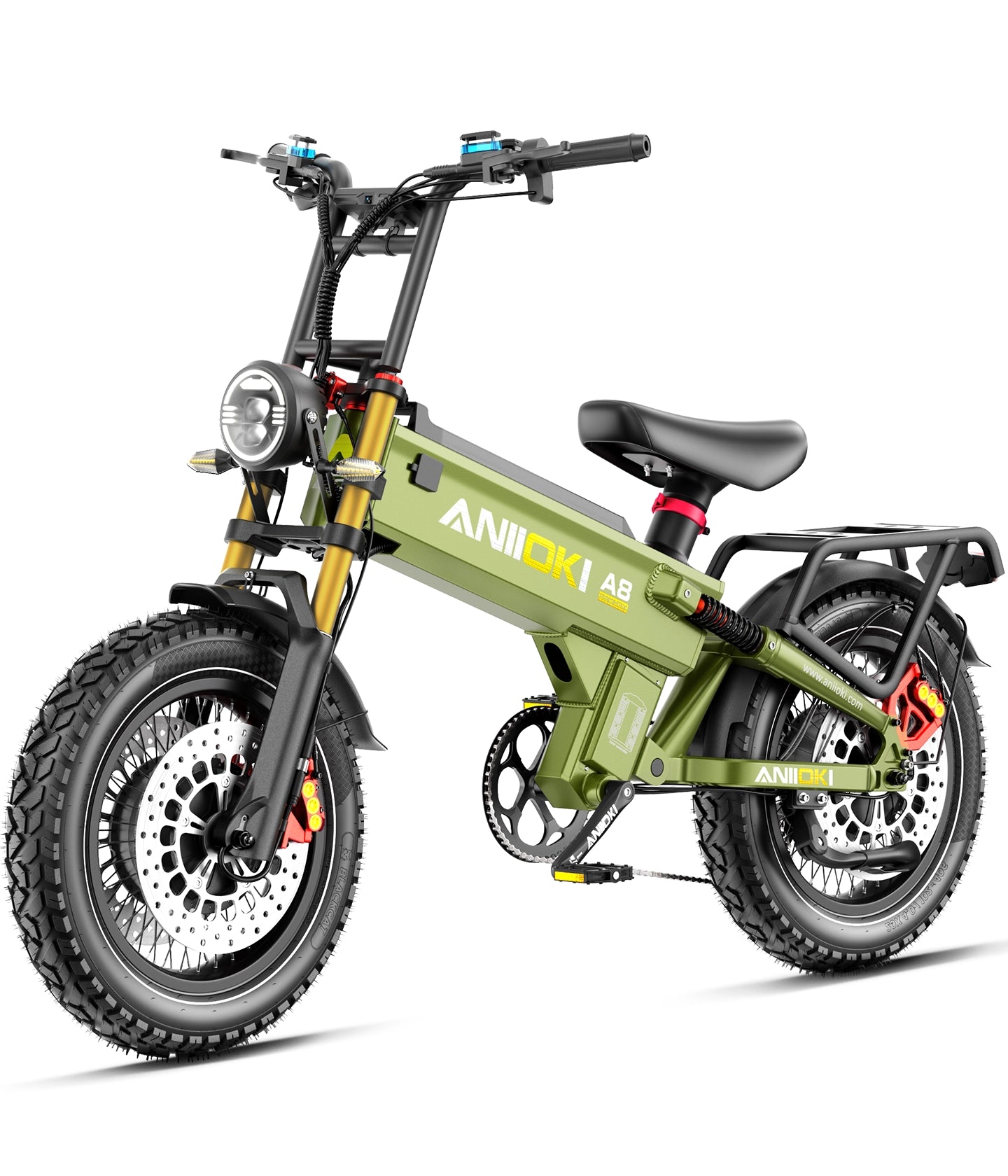 Aniioki A8 Pro Max Dual Motor 3.0 in Army Green