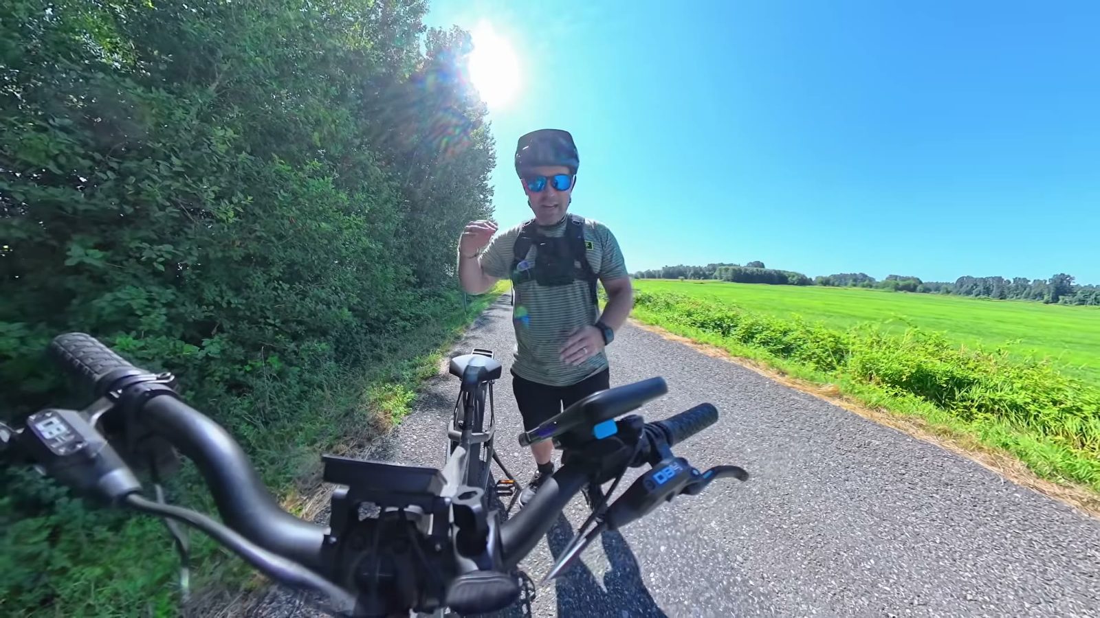 Ben recapping the brake test on the path