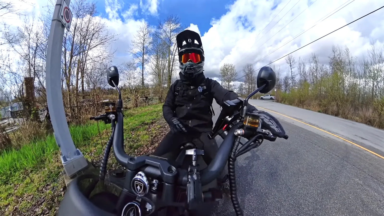 Ben on the M1PS on a country road