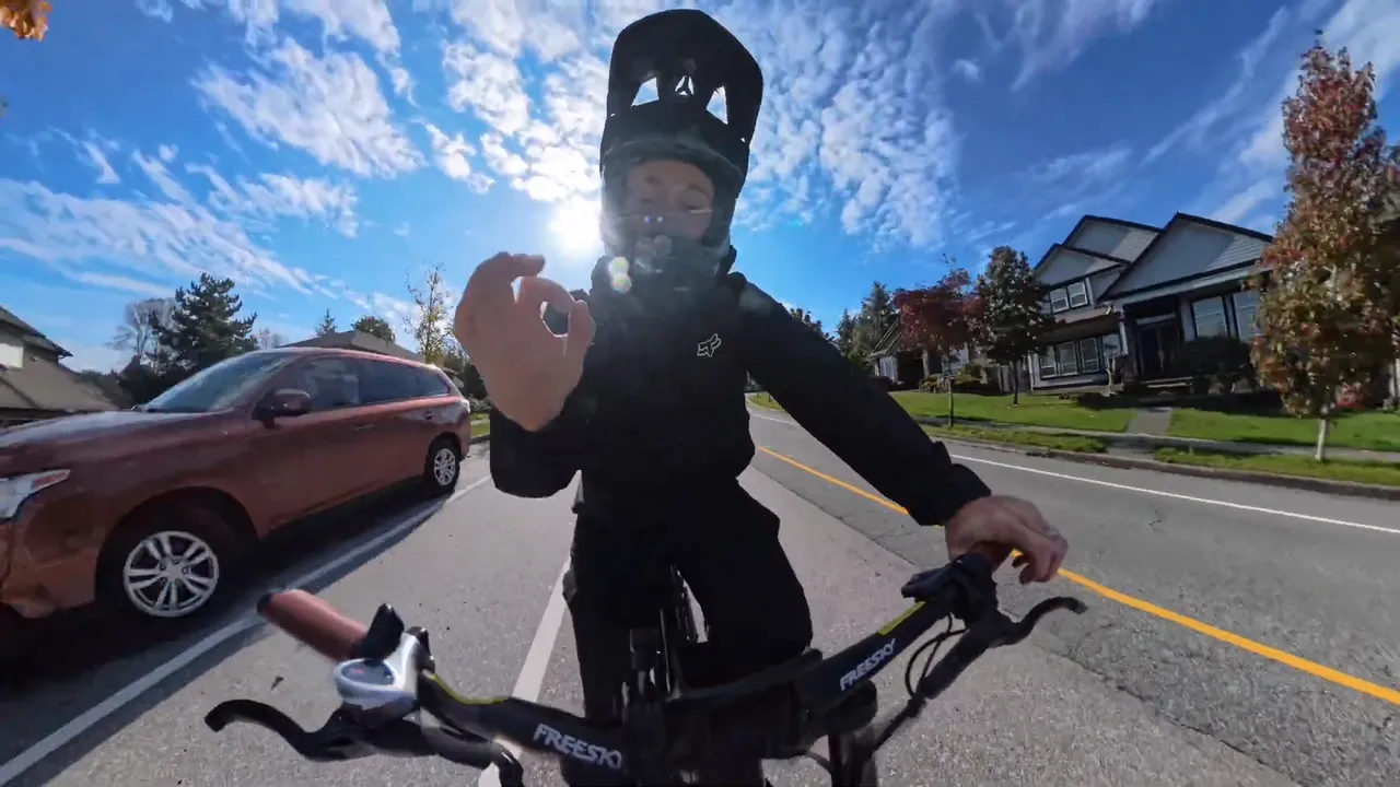 Ben on the Freesky Warrior Pro on a road