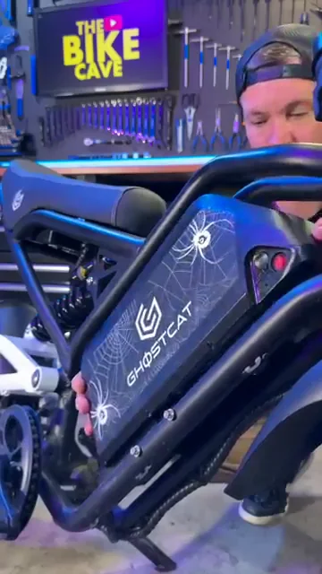 Battery in its case, Ghostcat logo on the side