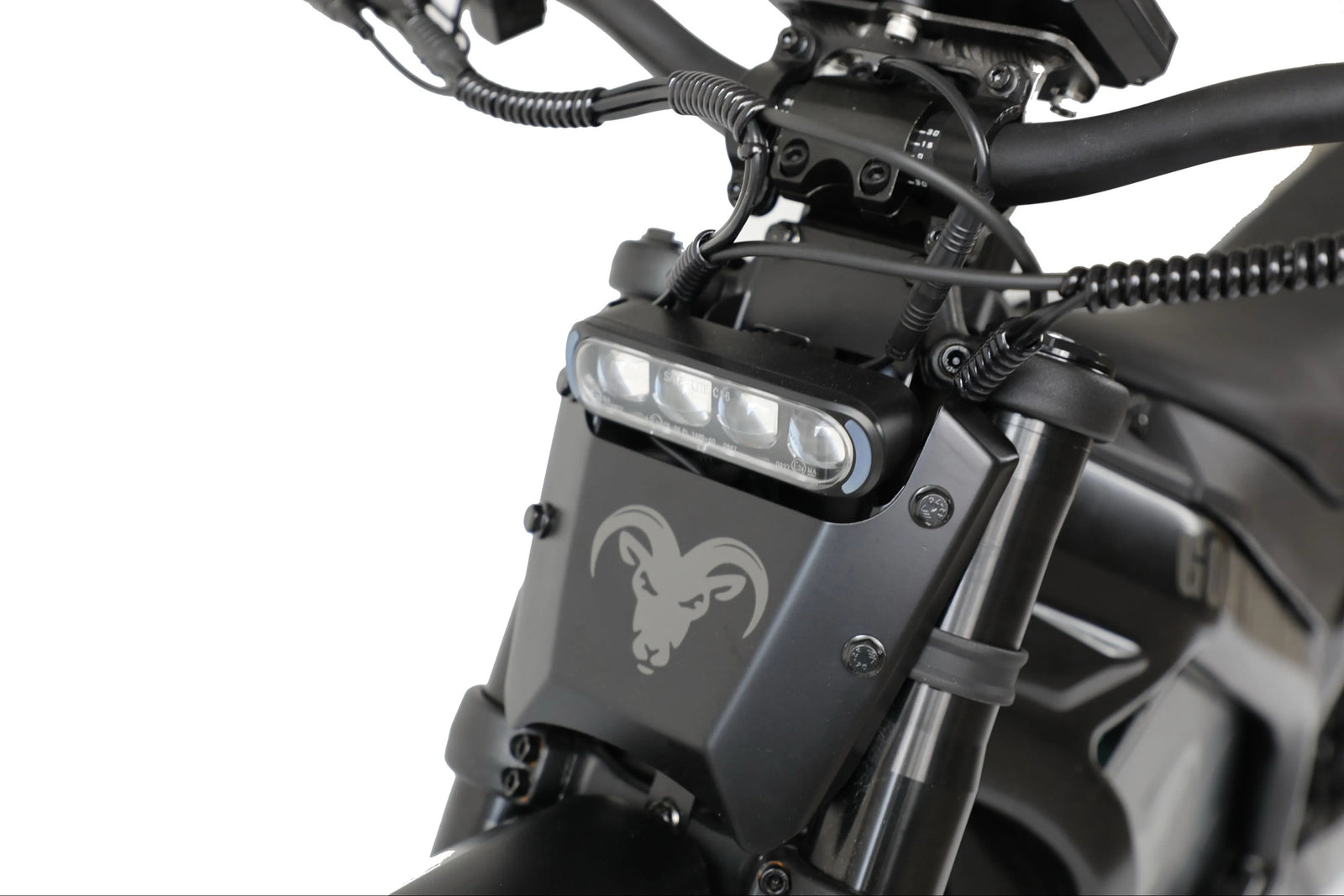 LED headlight and number-board cowl