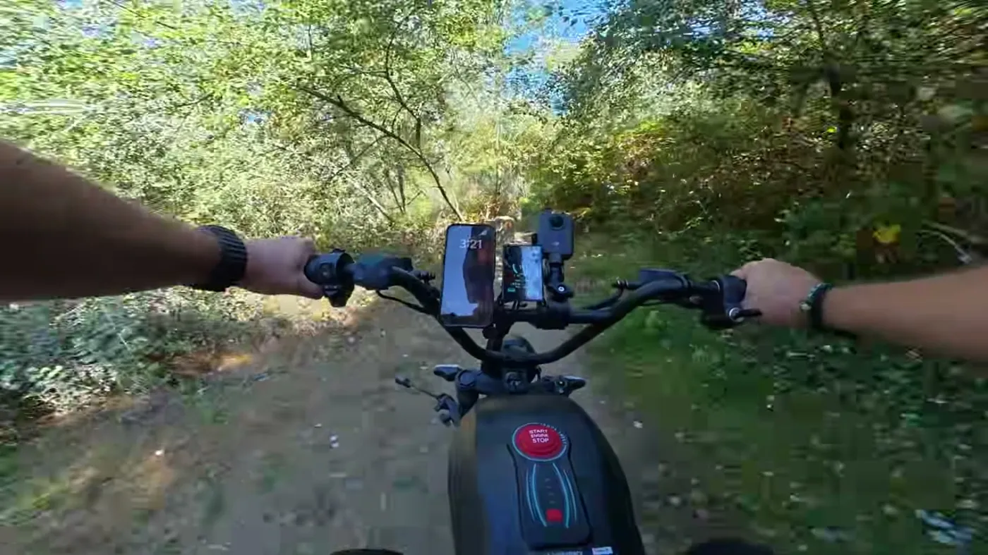 King Goat V3 62.5Ah: POV down a dirt trail