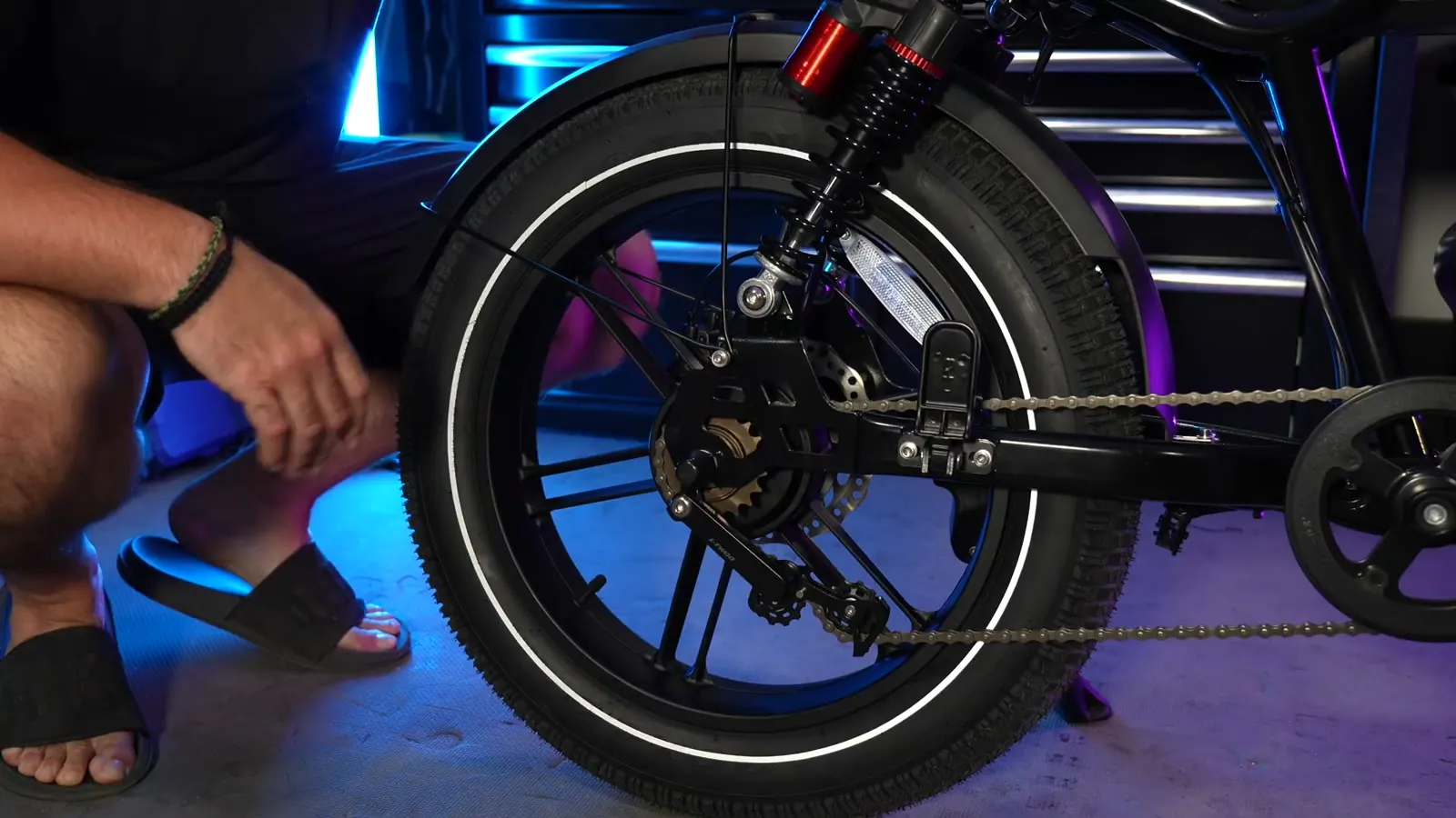 Heybike Titan rear wheel, hub motor and chain