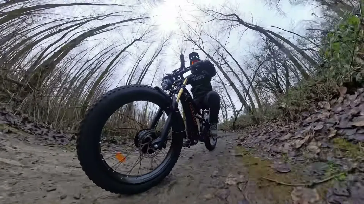 riding on a dirt trail