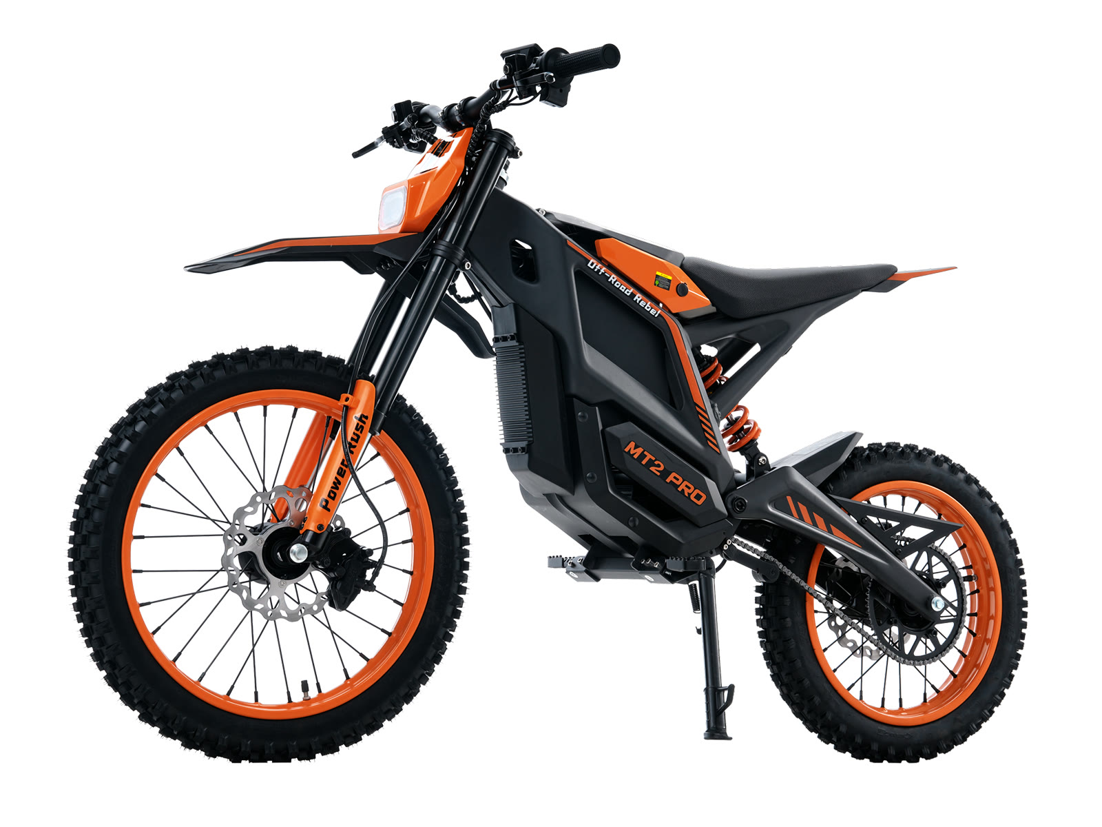 Monster Pro in orange, front three-quarter