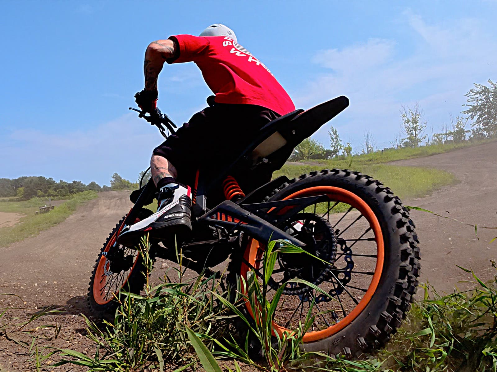 Monster Pro cornering on dirt