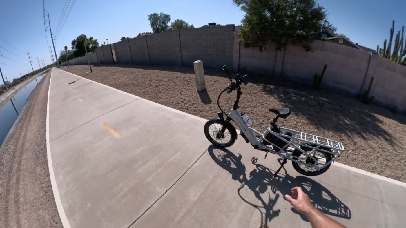 The XPedition 2.0 stopped on the canal path after the braking test