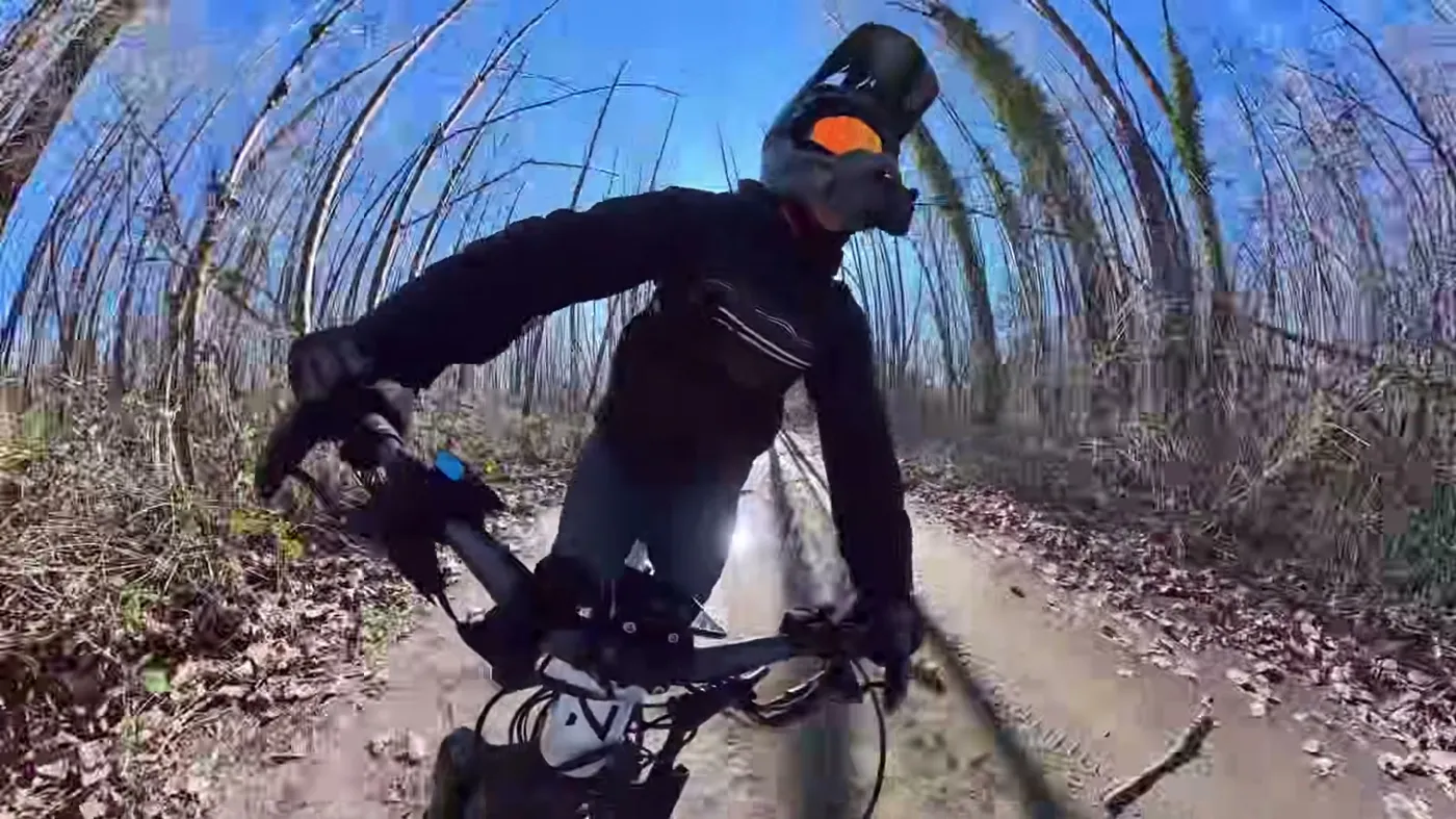riding a dirt trail