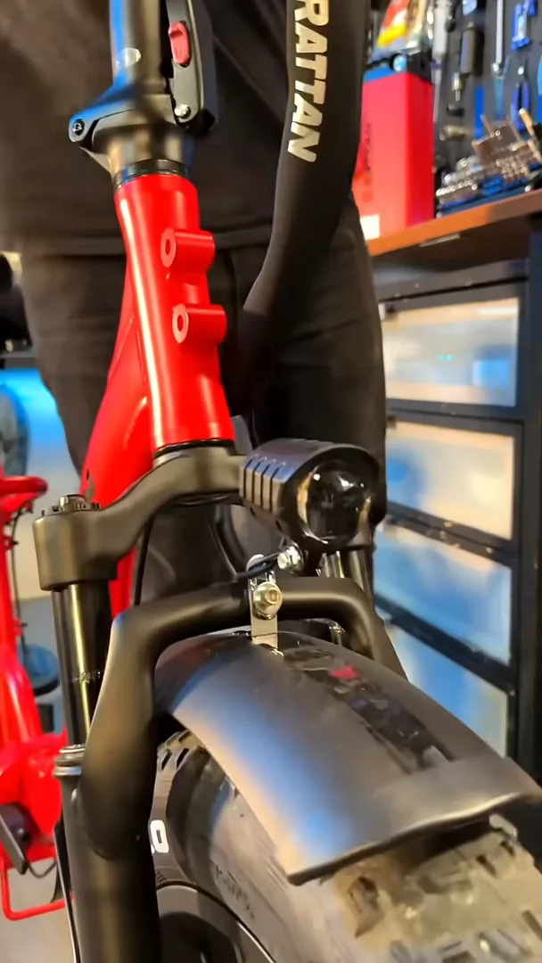 Fork, front fender and front light