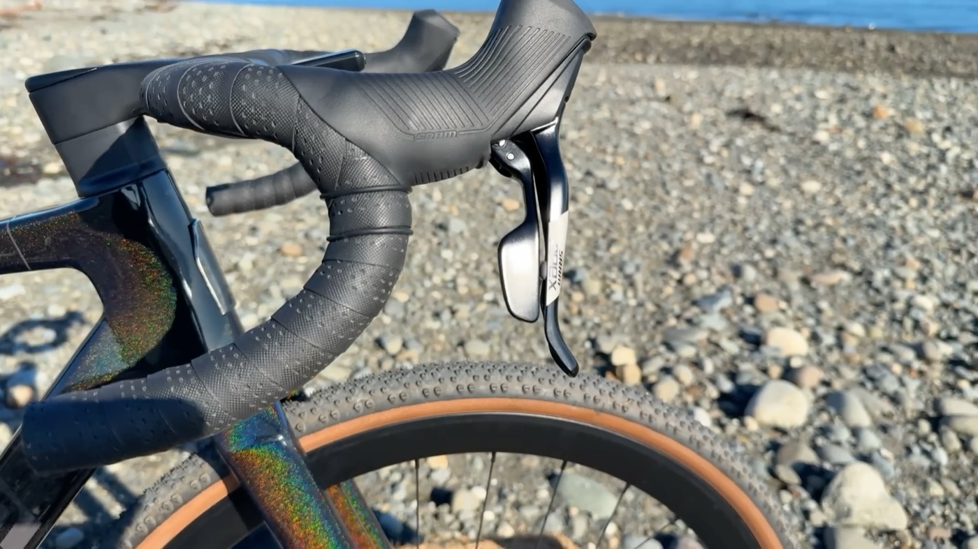 Carbon flare drop bar and SRAM Apex lever