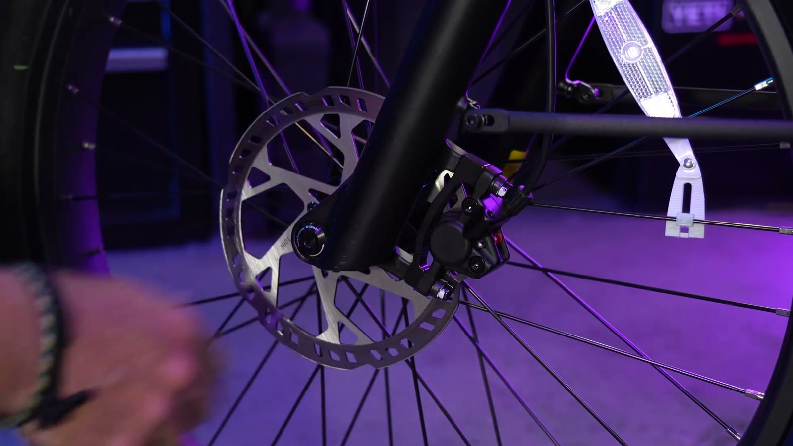 Front brake caliper and rotor