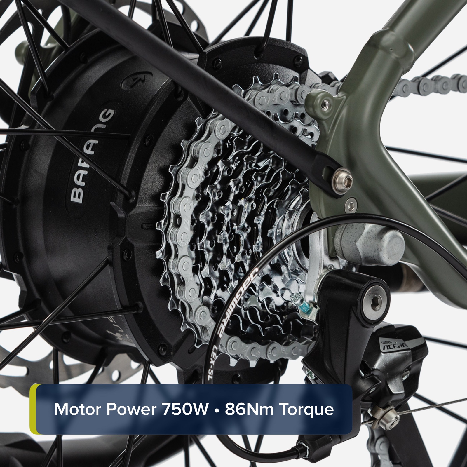 Bafang 750W rear hub motor and 8-speed cassette
