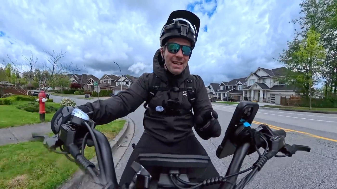 Riding the Tuttio ICT up the hill climb test