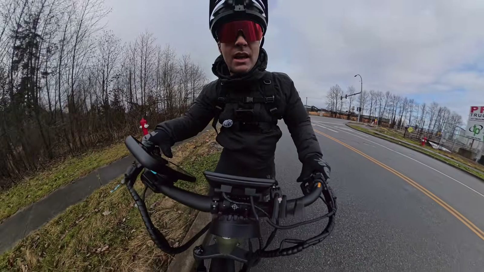 Ben starting the hill climb test on the Nomad 2 at the fire hydrant