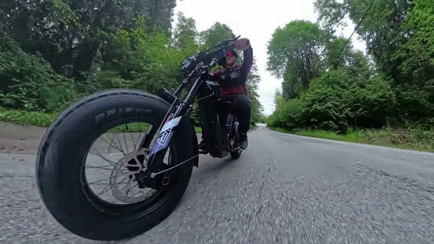 low angle riding on the street