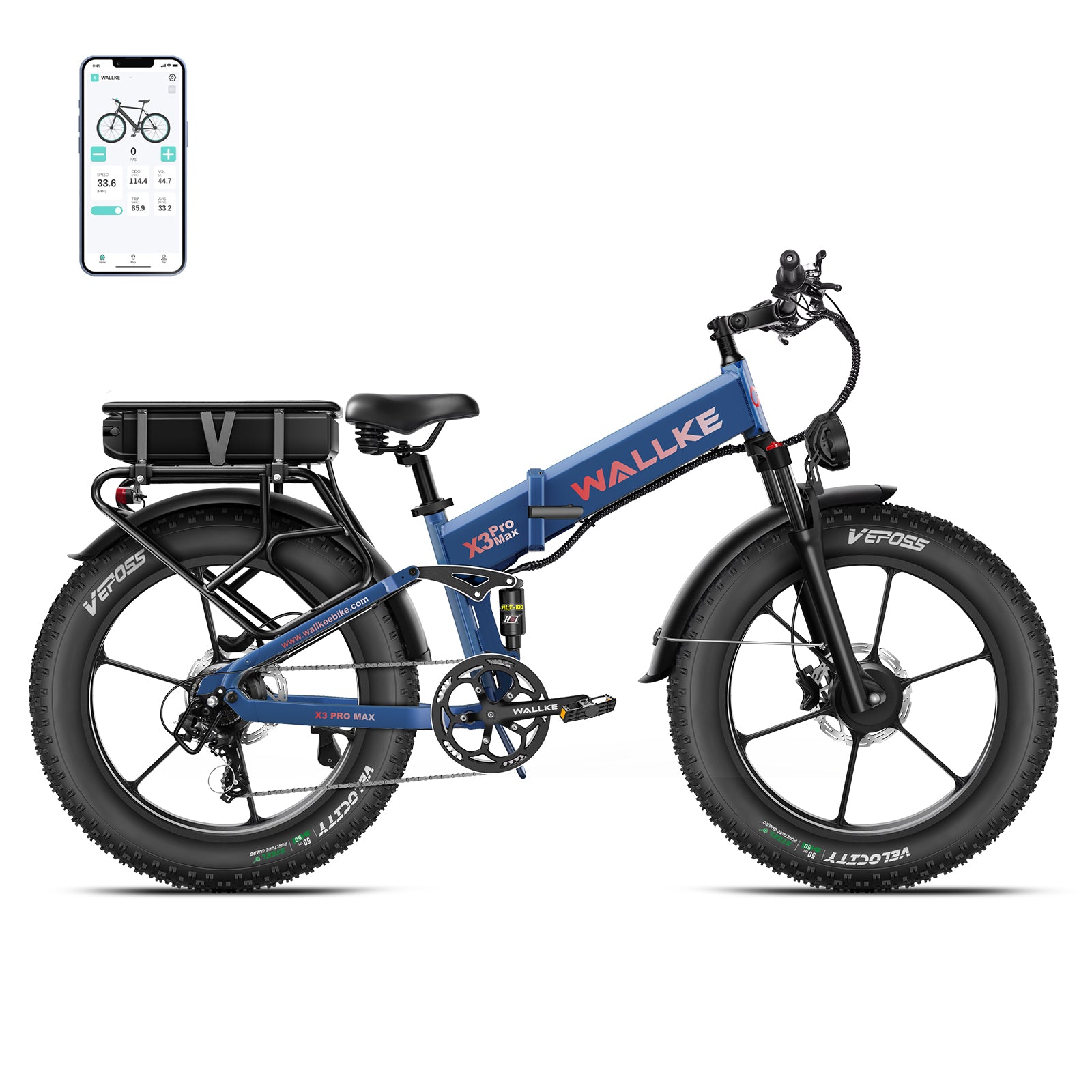 Wallke X3 Pro Max dual-battery folding fat-tire e-bike