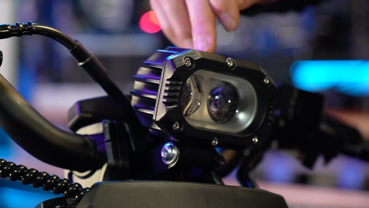 Aluminium LED headlight close up