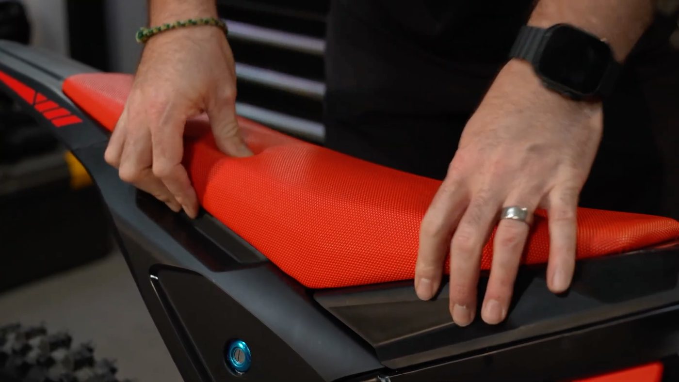 Red bench seat of the Yozma IN 10