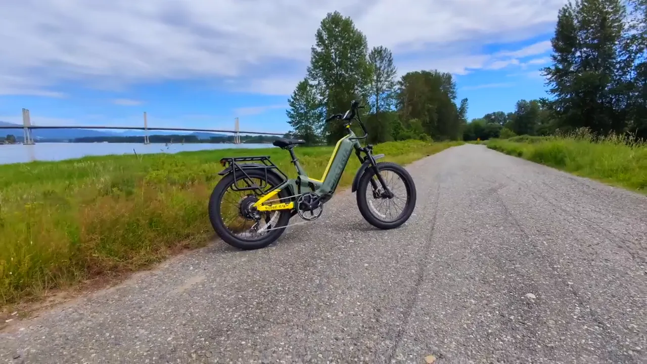 The Biktrix Rogue Hawk parked by a river