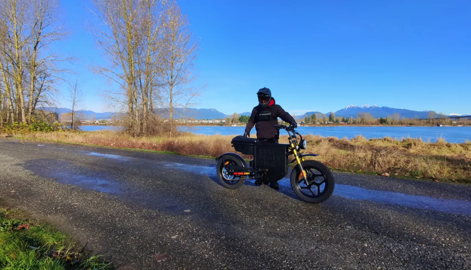 Rider on the King Goat by the river