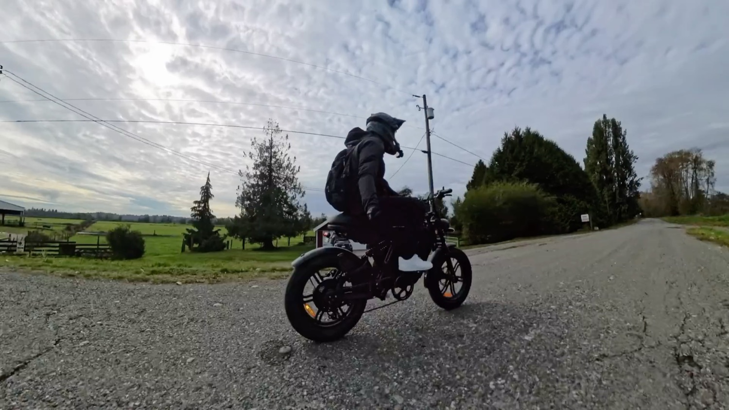 Ben riding the Motor Goat, showing riding position