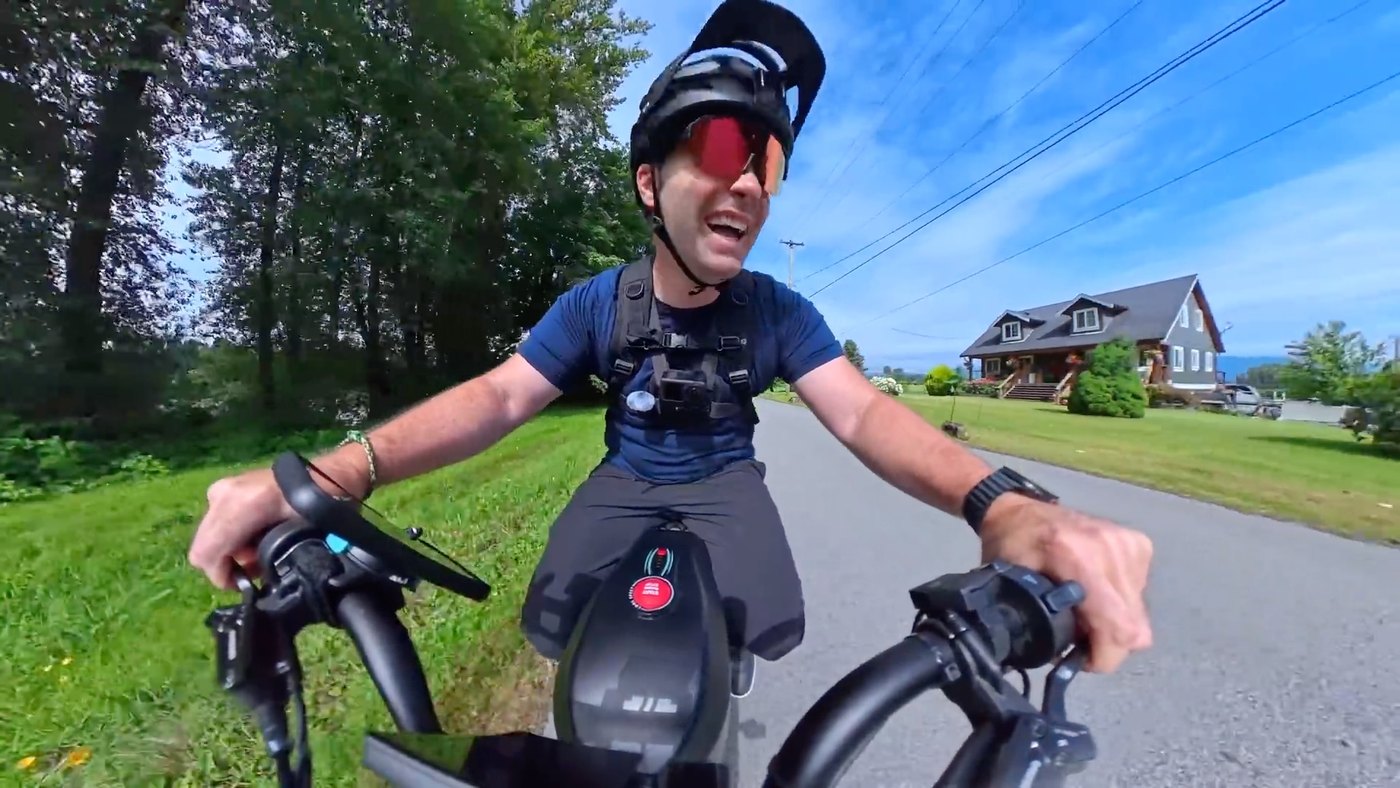 Ben at top speed on the Mini Goat at Test Drive Island