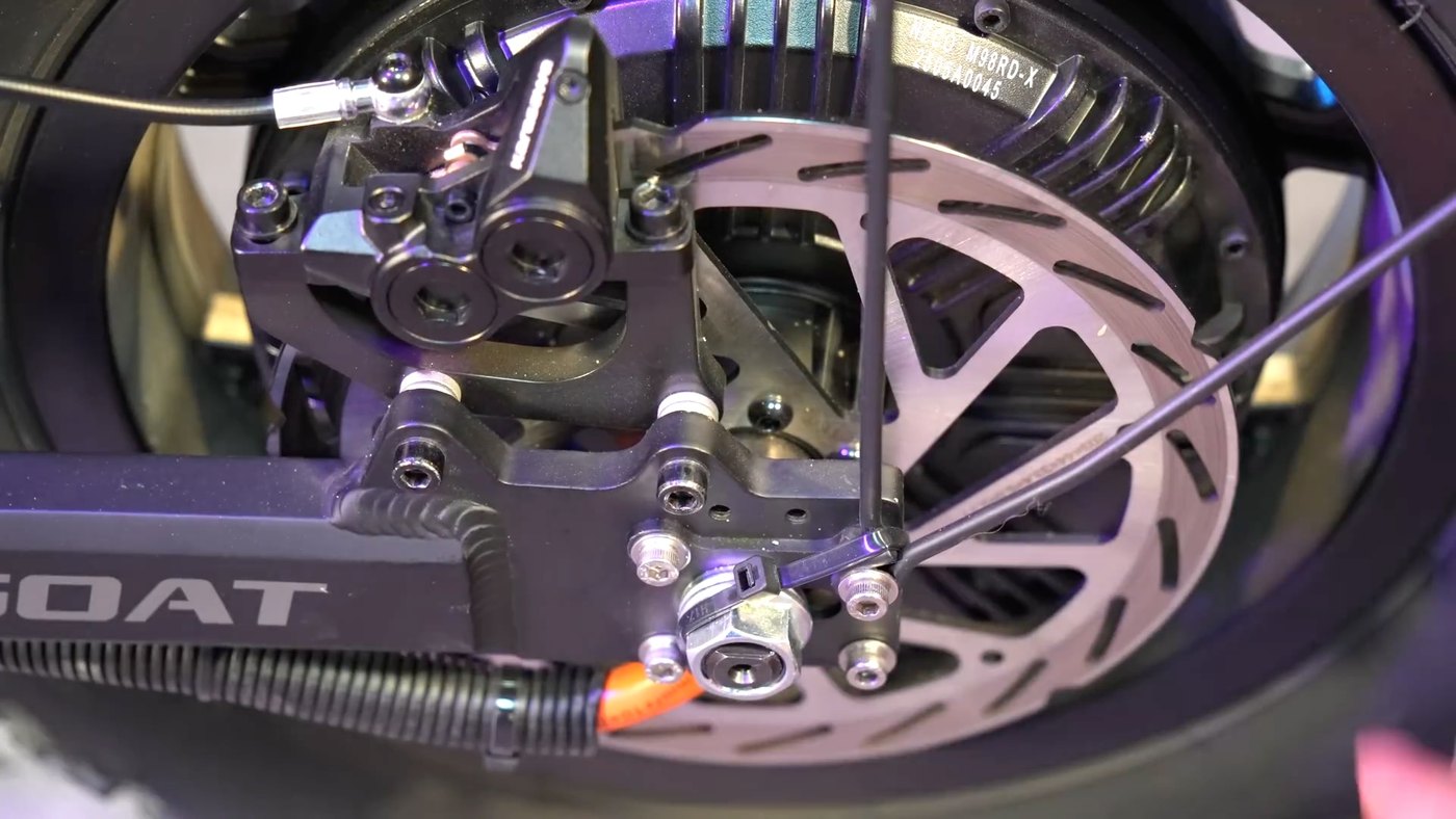 Mini Goat rear brake caliper and 203mm rotor