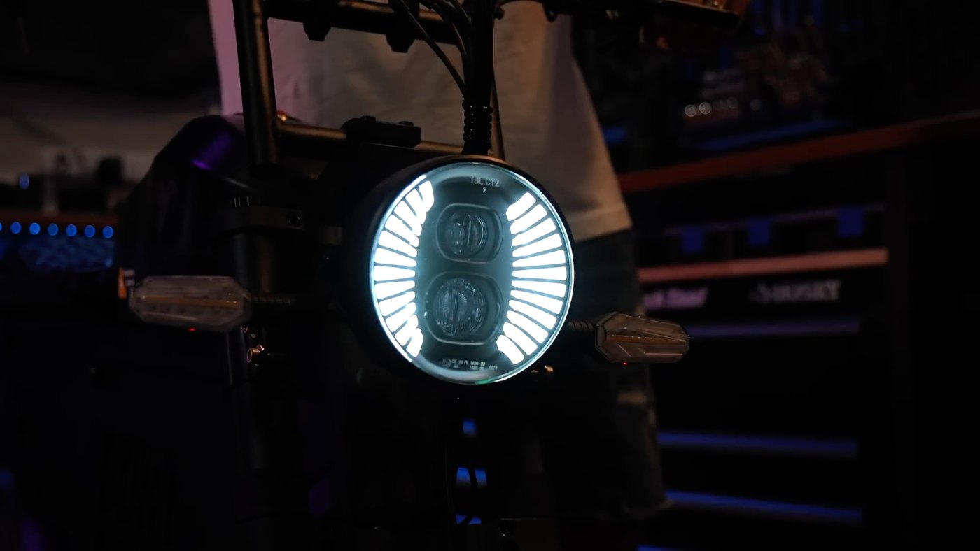 Mini Goat LED headlight lit