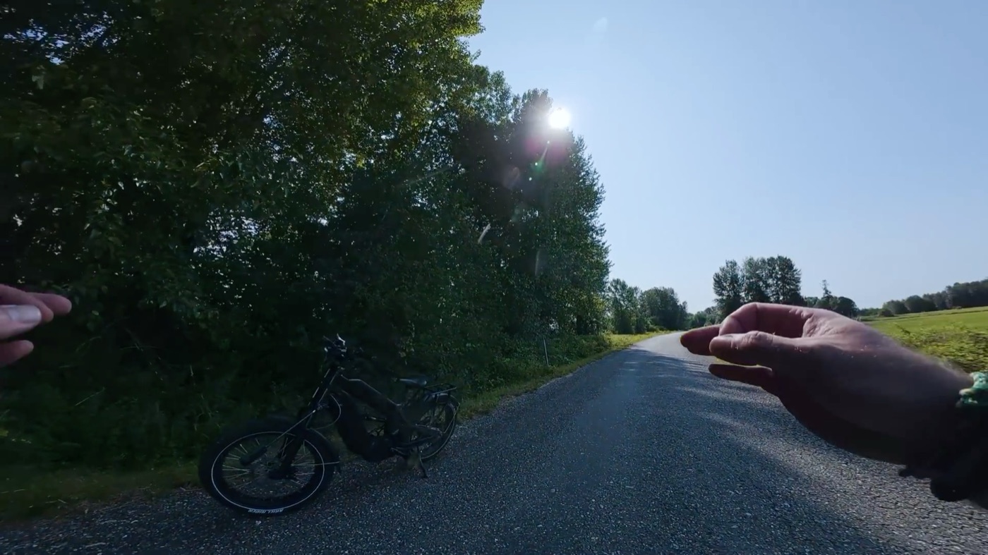 Brake test distance on the Ariel Rider Mudd