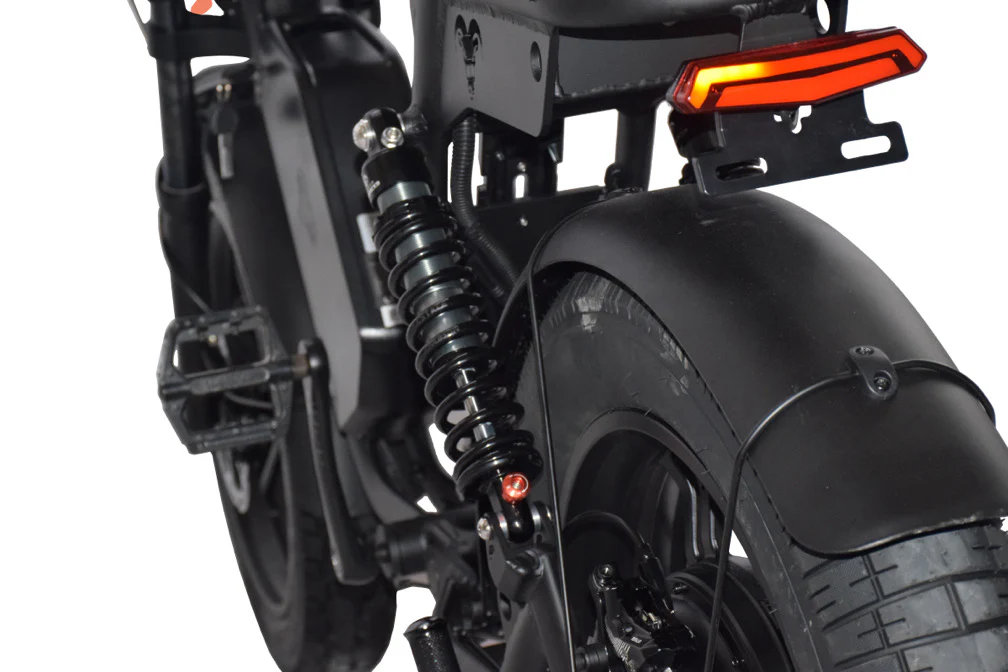 Power Goat V3 rear coil shock, brake caliper and rotor
